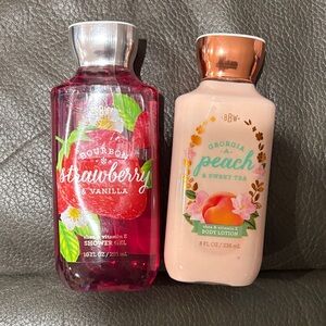 Bath and body Georgia peach & sweet tea and bourbon strawberry & vanilla